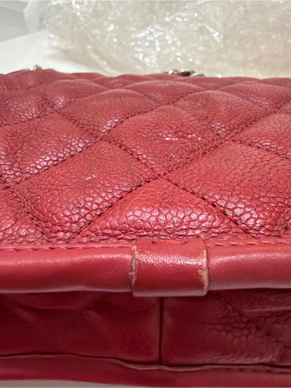 Chanel Quilted Flap Shoulder Bag in Red French Rivera
